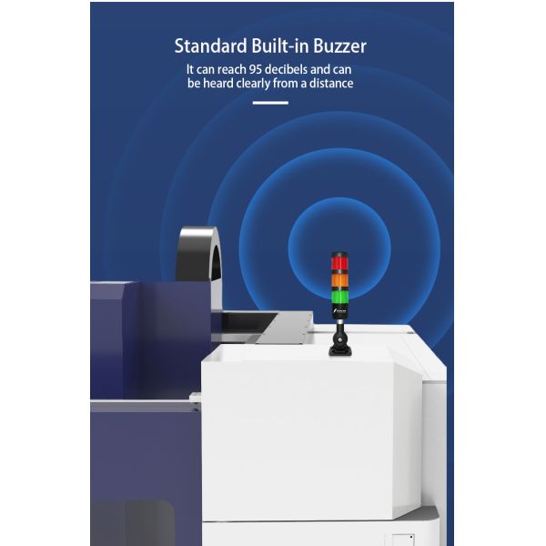 ABS 24V DC Multi-Layer Machine Tool Warning Light with 95dB Buzzer 360° Visibility and 50,000-Hour Lifespan