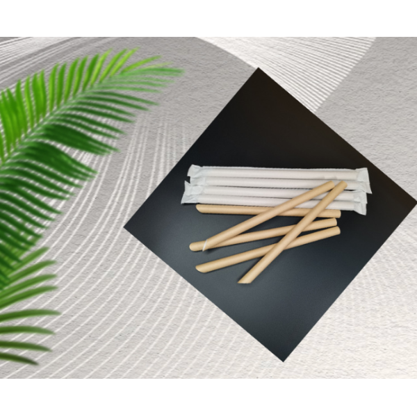 Disposable Individually Wrapped Biodegradable Paper Straws Food Grade Eco Friendly Thickened