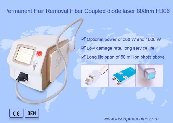 Quality Permanent Diode Laser Hair Removal Machine Fiber Coupled 808nm 600w Power for sale