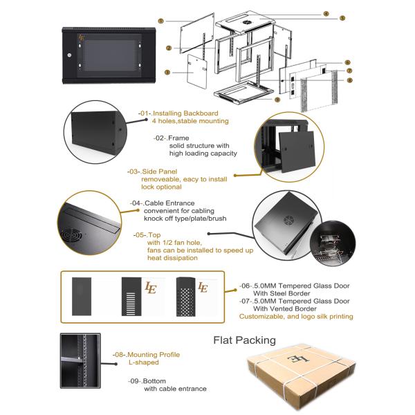 OEM 100kg 600mm Width 15u Server Rack Cabinet