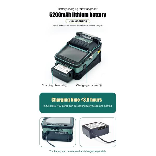 AI-6A + Fusion Splicer Electrode FTTH Fiber Optic Welding Splicing Machine Fiber Optic Splicing Machine