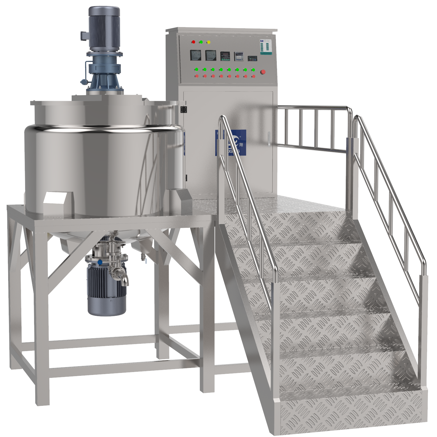 Wholesale PLC Controlled Automatic Liquid Mixer Machine Cosmetics Cream Vacuum Homogenizer for Chemical Processing Cosmetics Making from china suppliers