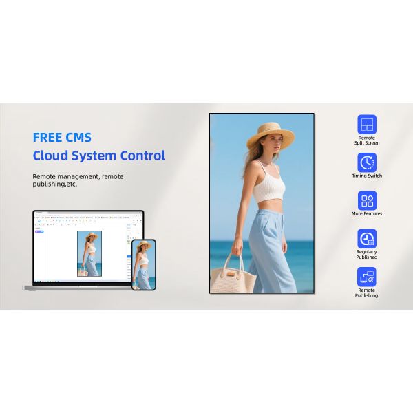 High Brightness Wall Mounted Lcd Screen Digital Signage 4k Uhd 75 Inch