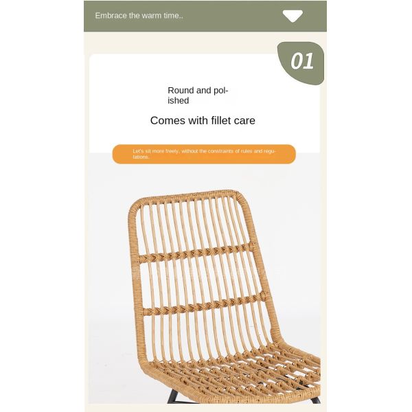 Modern Weather-proof Rattan Outdoor Waterproof Dining Chair Stackable Lightweight Durable Eco-Friendly Portable Restaurant Patio