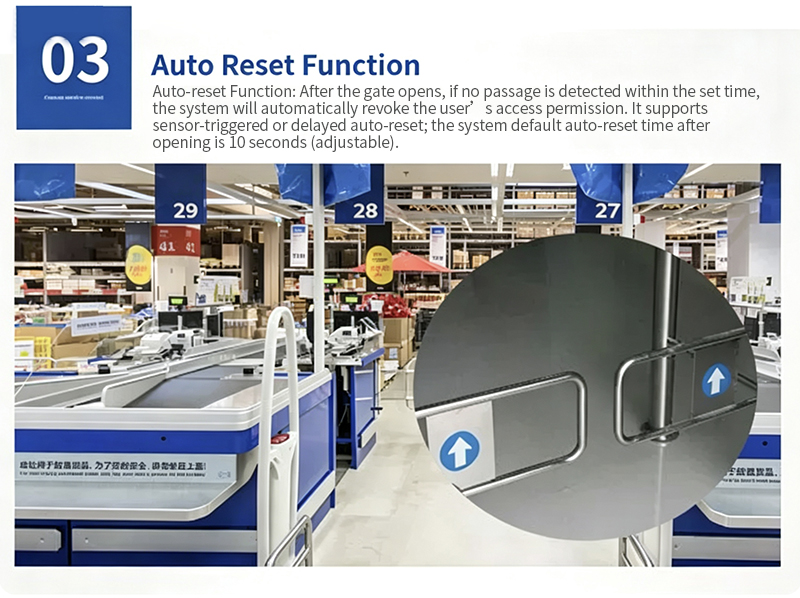 Automatic Sensor 304 Stainless Steel Cylindrical Swing Gate Turnstile Infrared Gate Custom-made for Supermarkets Shopping Malls