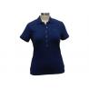 Solid Color Womens Uniform Polo Shirts , Women'S Short Sleeve Button Down Collar Shirts for sale