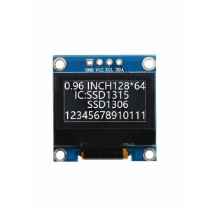 Energy Efficient 1.3 Inch OLED Display White Fonts 128x64 Dots SSD1312 OLED