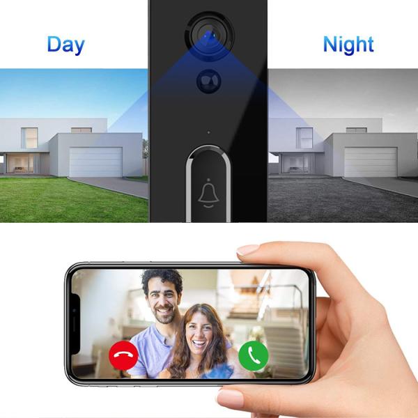 Night Vision Camera 1080P HD IP65 Waterproof Improved Motion Detection Wifi Video Doorbell