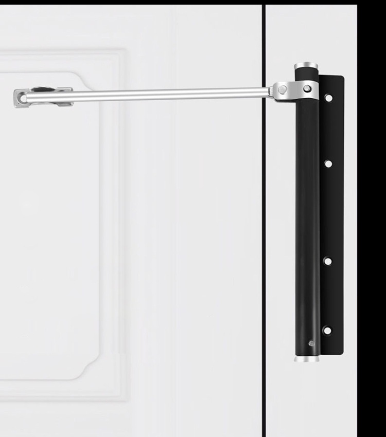 Modern Design Lightweight Stainless Steel Automatic Door Closer Adjustable Speed 180 Opening Invisible Door Spring Bathroom