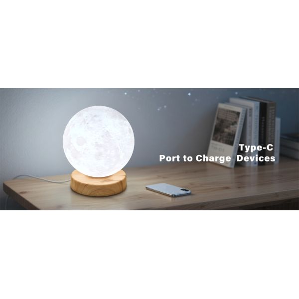 Customizable 24W LED Moon Light with 6000K Daylight Alert and Remote Control