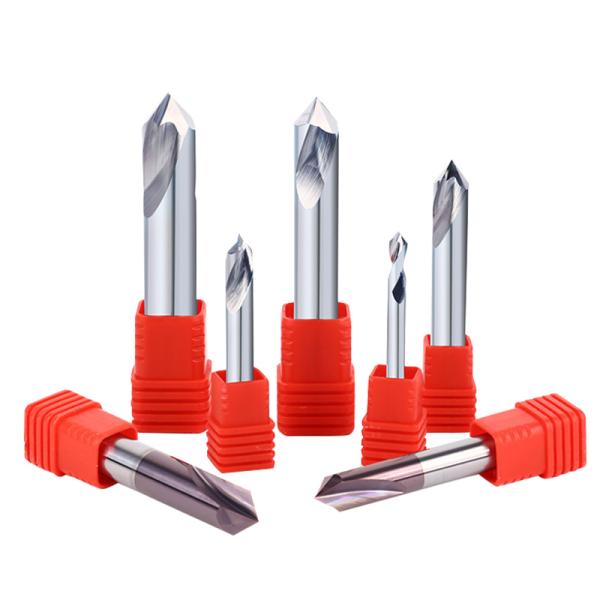 Manufacturer HRC55 90 Degree 4Flute Carbide Drill for Cnc 2 Cnc Chamfer End Mill