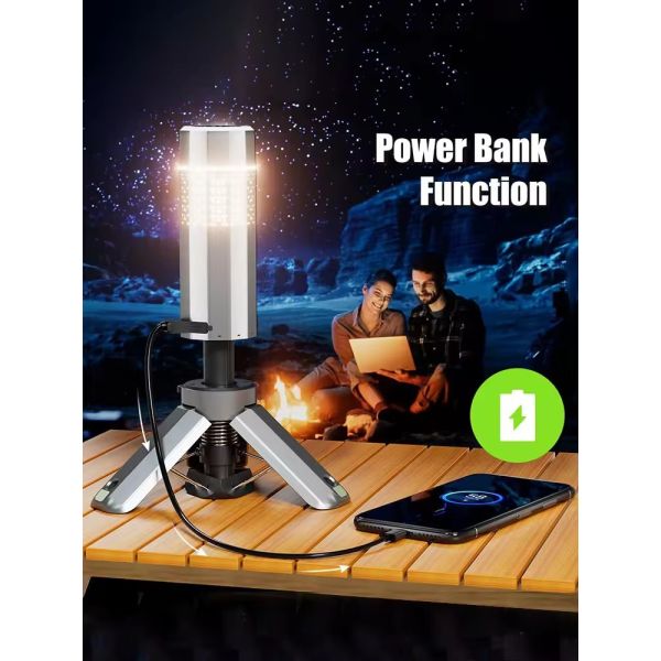 Collapsible LED Outdoor Camping Lantern With Hanging Hook Telescopic Camping Emergency Light