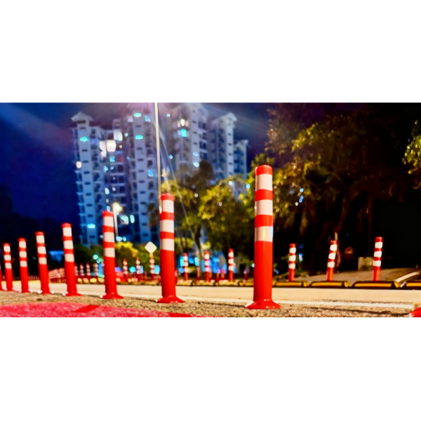 Warning Spring Post PU 750mm Orange Flexible Traffic Bollard Reflective Delineator Post