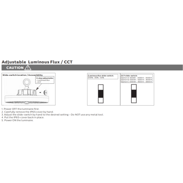 HB4H DIP Switchable Power and 3CCT UFO LED High Bay Light 100W 150LPW with Emergency function optional