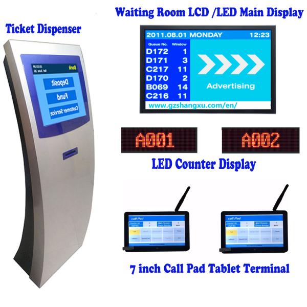 17 inch Automatic Banking Queue Management System with 7" Tablet Calling Pad Terminal,Queue Number Ticket Kiosk System