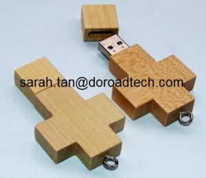 Wholesale Original Real Capacity Wood Cross-shaped USB Flash Drives from china suppliers