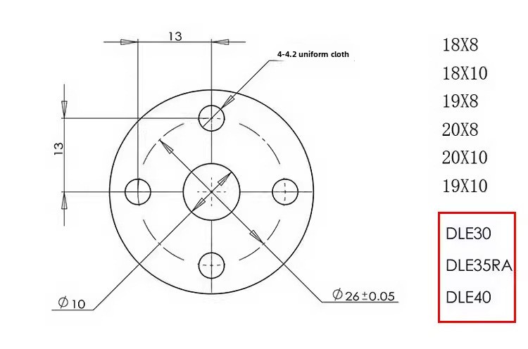 Dle High-Efficiency Wooden Paddle with Gasoline Engine Non-Nylon Plastic Mounting Holes for Drones Accessories