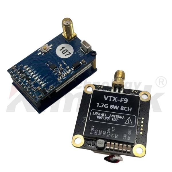 1.7GHz 6W Drone Video Transmitter and Receiver Kit High Power FPV Transmission