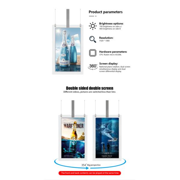 Double Side Transparent LED Display 43″ 700cd/M2 Wifi Android Version
