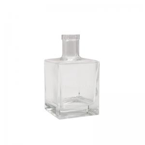 Wholesale 500ml Square Clear Glass Wine Bottles Glass Liquor Bottle With Cork Anti Skid from china suppliers
