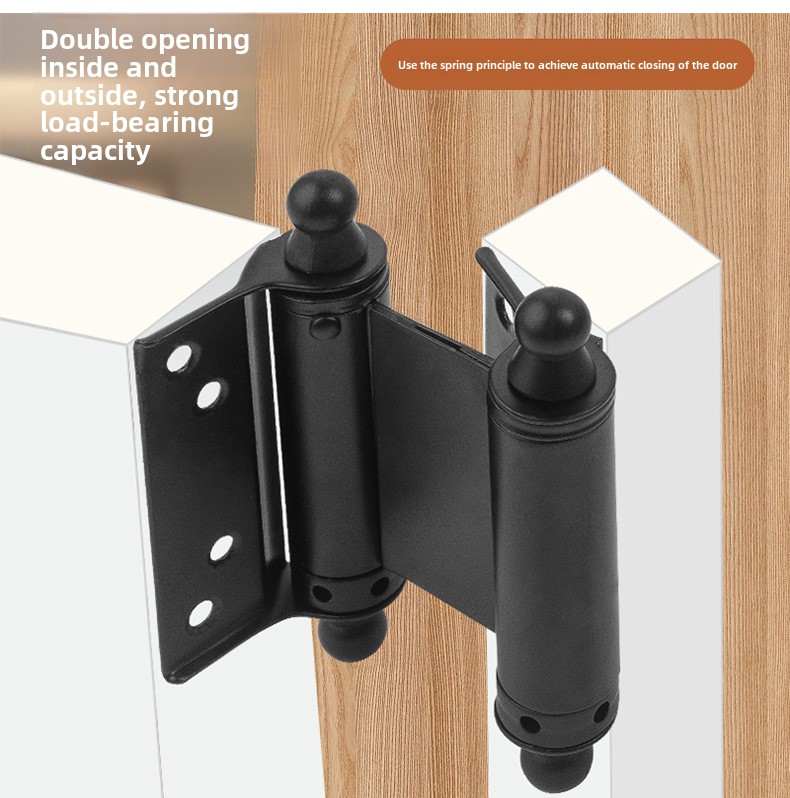 Modern Double-Open Automatic Closing Adjustable Stainless Steel Door Spring Hinge 110 Opening Angle Wall Mount