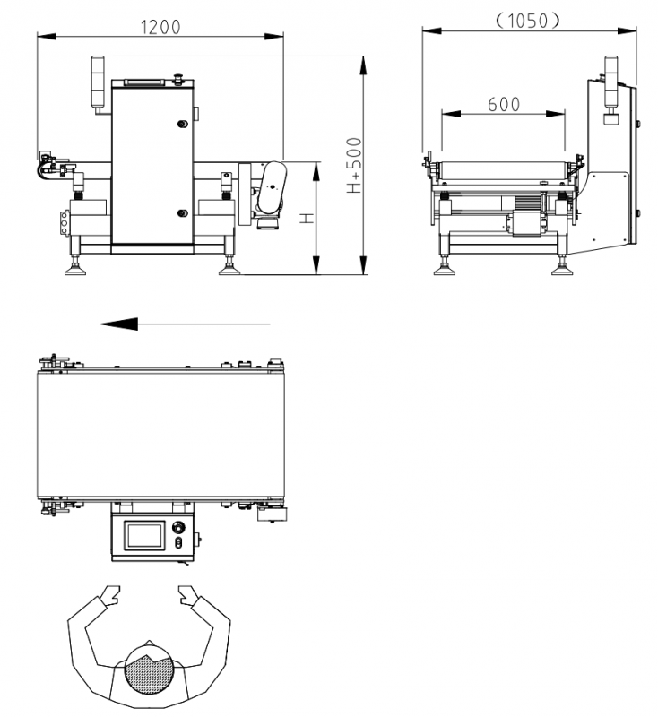 50kg Packaging Inspection Equipment In Line Intermediate Checkweigher Conveyor