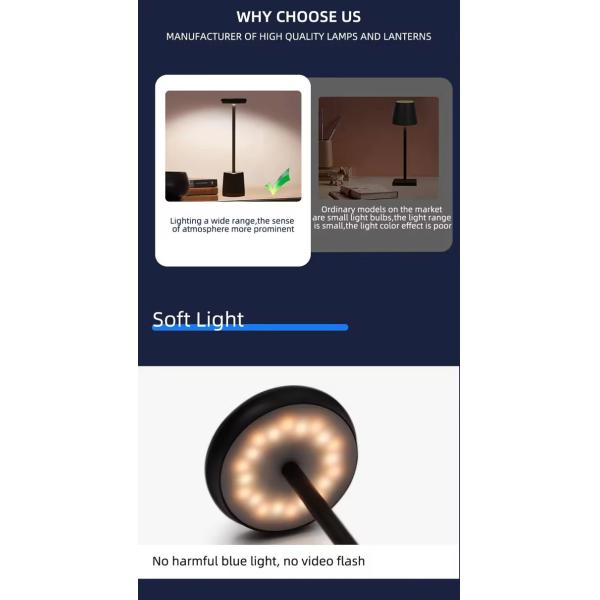 Adjustable Brightness Touch Led Table Lamp 1.6W For Home And Office