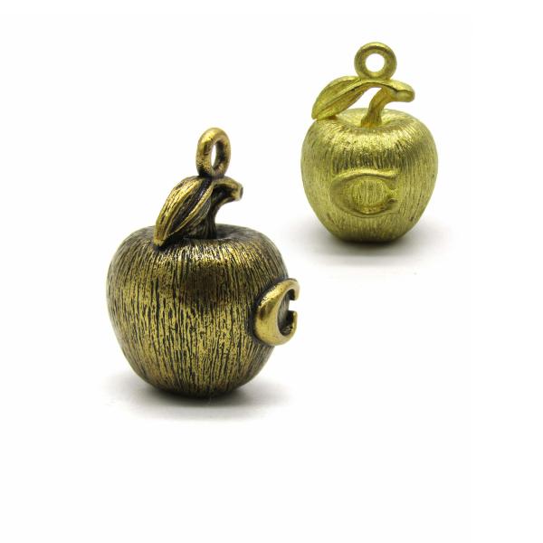 Glod/Anti-brass Realistic 3D Apple Pendants