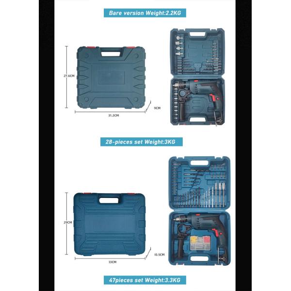 720W Corded Power Drill Drivers 28 Pcs Multi Speed For Wall Wood Metal