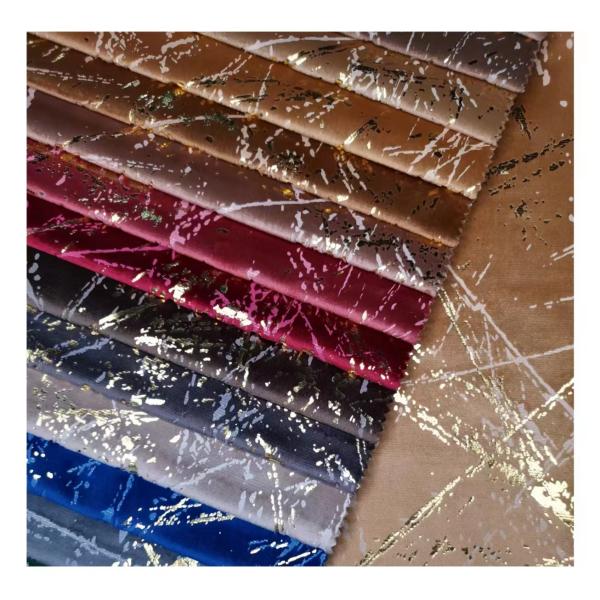 Shrink Resistant Embossed Foil Velvet Fabric Printed Knitted Fabric