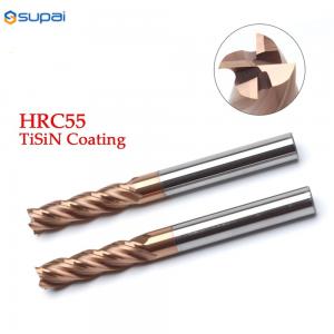 Wholesale Durable 4 Flutes Tungsten Carbide End Mill HRC55 1-8mm AlTiN Coating from china suppliers