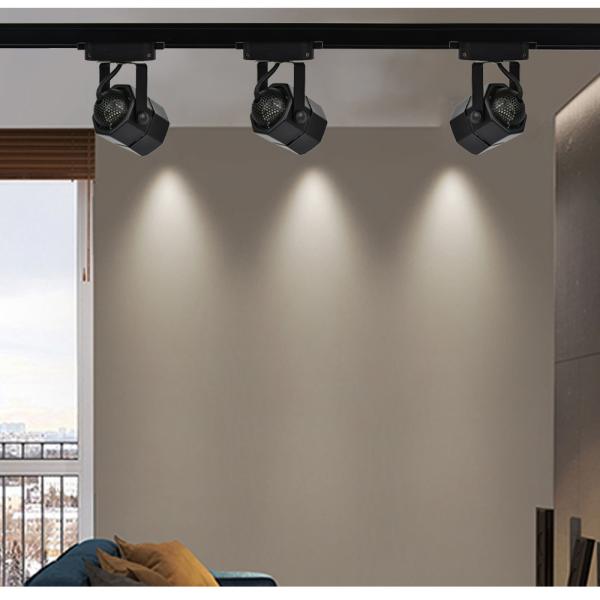 Exhibition Hall Clothing Store Track Light Housing Customized Hexagonal Gu10 / Mr16