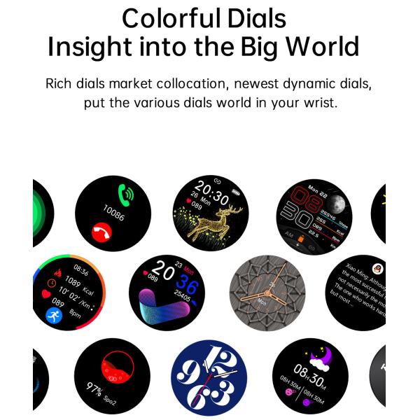 Dynamic 1.28in TFT Bluetooth IOT Devices BLE 5.0 Health Monitoring Samrtwatch