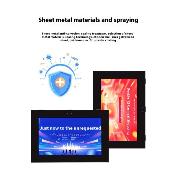 High Brightness Waterproof Lightning-Proof Outdoor Wall-Mounted Advertising Machine Sunscreen LCD Display for Outdoor Ads