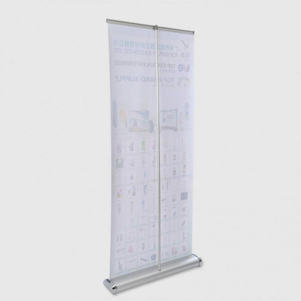 Retractable Wide Base Aluminum Roll Up Banner Display Stand For Outdoor Advertisement