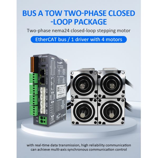 Lichuan 4-Axis DC Closed Loop Stepper Motor Drivers Kit 5.5N.m 2Phase Nema24 DC24V~50V 4.0/4.5/5.0/5.8A 1000PPR