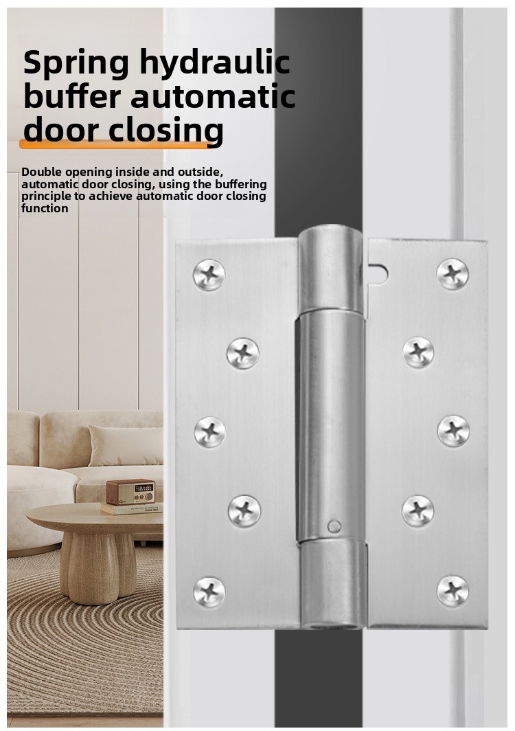 Stainless Steel Double-Opening Single-Opening Spring Hinges Internal External Two-Way Free-Closing Door Closers Automatic Doors