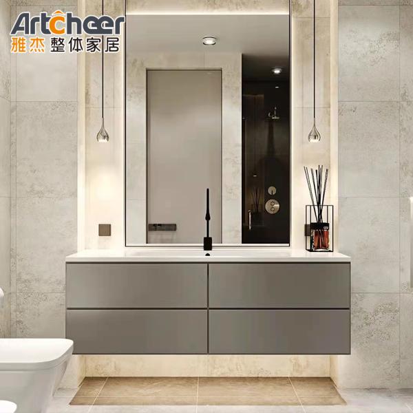 Modular Contemporary Make Up Luxury Bathroom Vanity Cabinet Combo Euro Style Bathroom Vanity