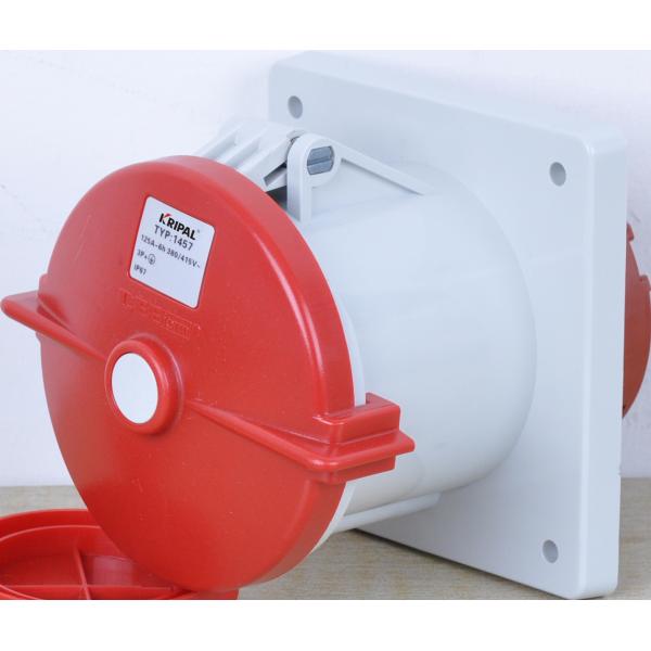 Straight IP67 Outdoor Industrial Panel Mounted Receptacles /Sockets 16A,32A,63A,125A 2P+E, 3P+E 3P+N+E