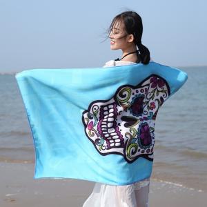 China Custom Printed Sugar Skull Beach Towel Large Thick 250gsm on sale