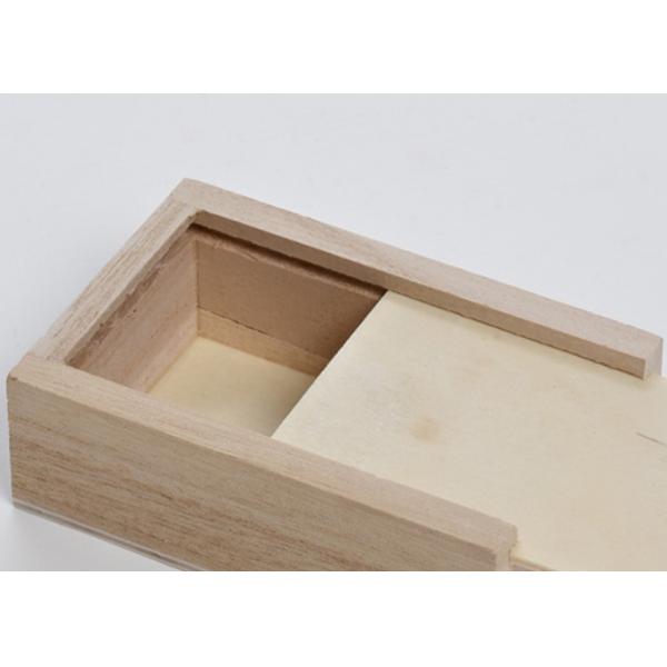 USB Flash Drive Storage Wooden Box With Sliding Lid Gift Package Design Custom Logo
