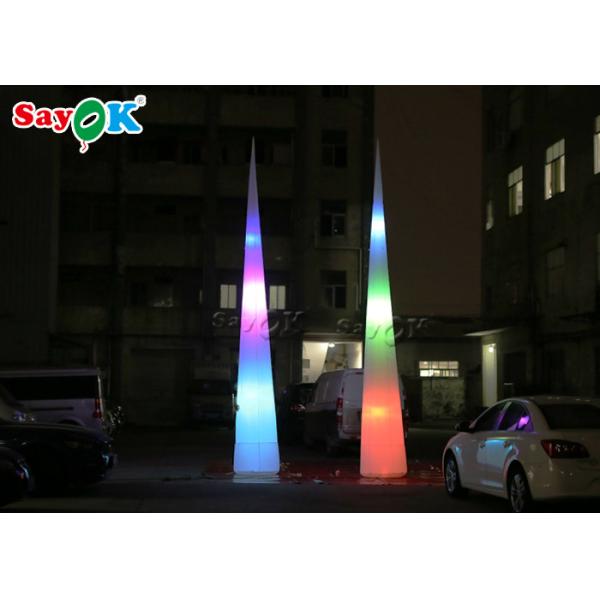 Colorful Inflatable Lighting Decoration LED Cone With Blower For Advertisement