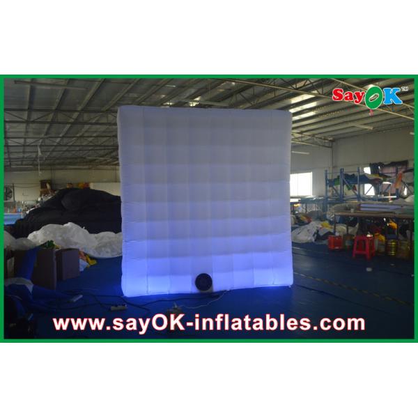 Advertising Booth Displays White Curtain Lighting Inflatable Photo Booth 210D Oxford Cloth