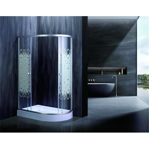 Stylish Quadrant Shower Enclosures With White Mosaic Patterned Glass For Modern