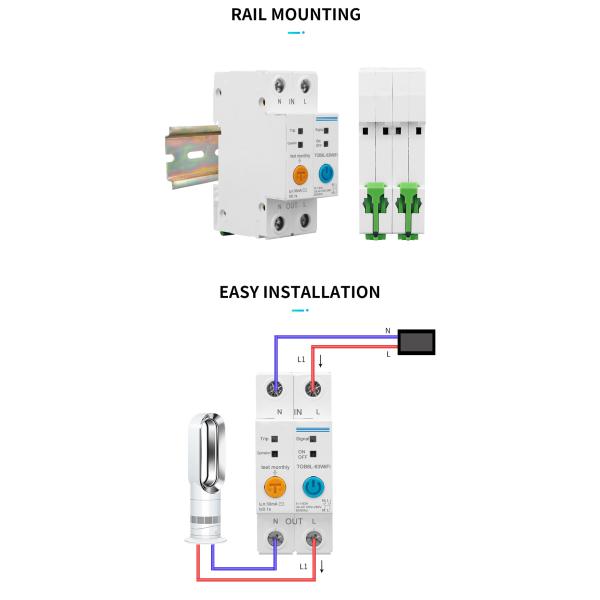 Intelligent WIFI Circuit Breaker with 2Poles 63A