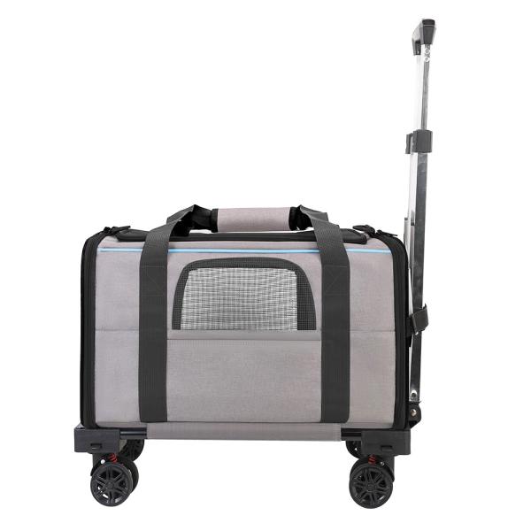 2-in-1 Detachable Rolling Pet Carrier