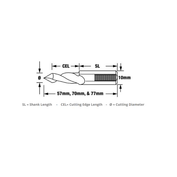 Through Hole Tungsten Drill Bit Dia. 4mm-15mm Tungsten Carbide Bits