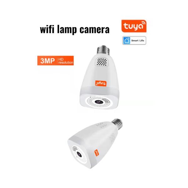 Tuya Smart Indoor Lamp Camera 1080P HD Lamp Holder Home Security Wireless Spotlight Camera