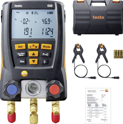 Testo 550 Electronic Refrigerant Meter with Bluetooth-Enabled Digital Manifold Kit