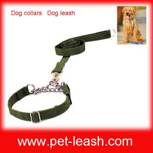 China Nylon Metal chain Dog collars Dog leash QT-0082 on sale